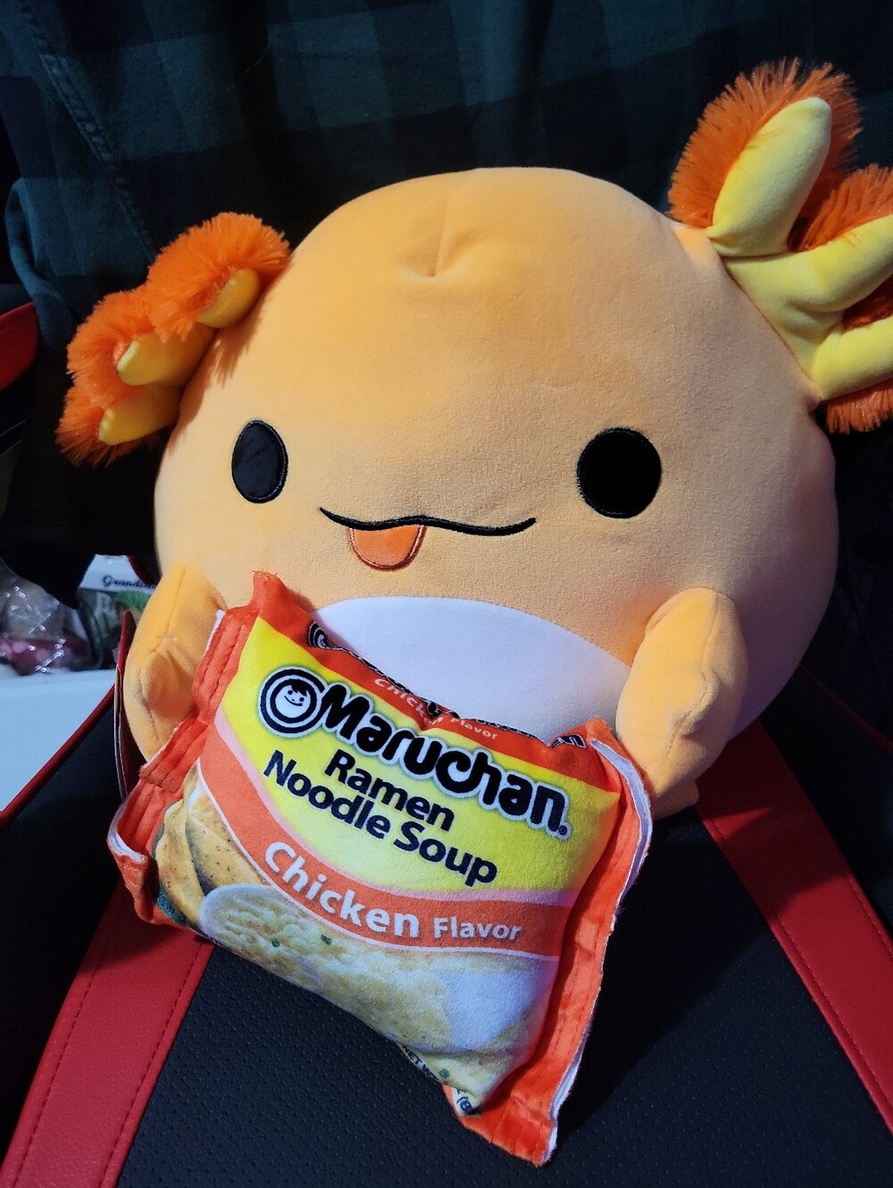 ZURU Snackles 14” ALBIE Axolotl Maruchan Ramen Noodle Soup Chicken Flavor Plush